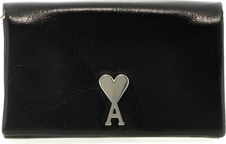 Ami Paris de Coeur Logo Plaque Chain-Linked Shoulder Bag